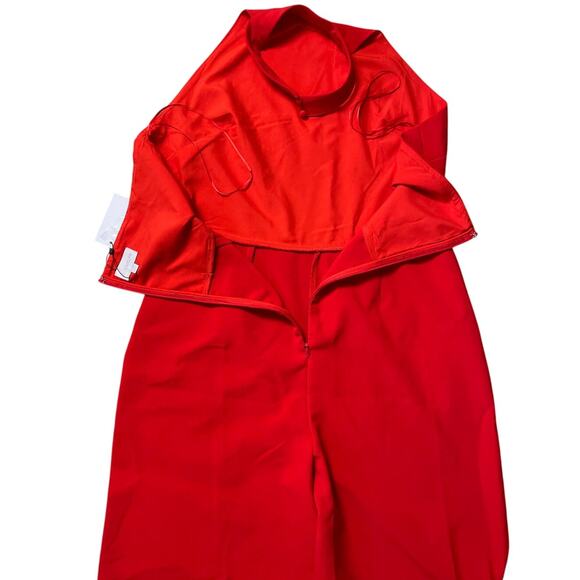 Sugar Lips Bright Red After Hours Backless Halter Jumpsuit with Pockets Size XL - Picture 8 of 10
